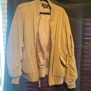Pacsun Tan Bomber Sued jacket